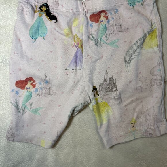 Pottery Barn Kids | Organic Disney Princess Shorts Pajamas Set | Light Pink - Picture 5 of 6